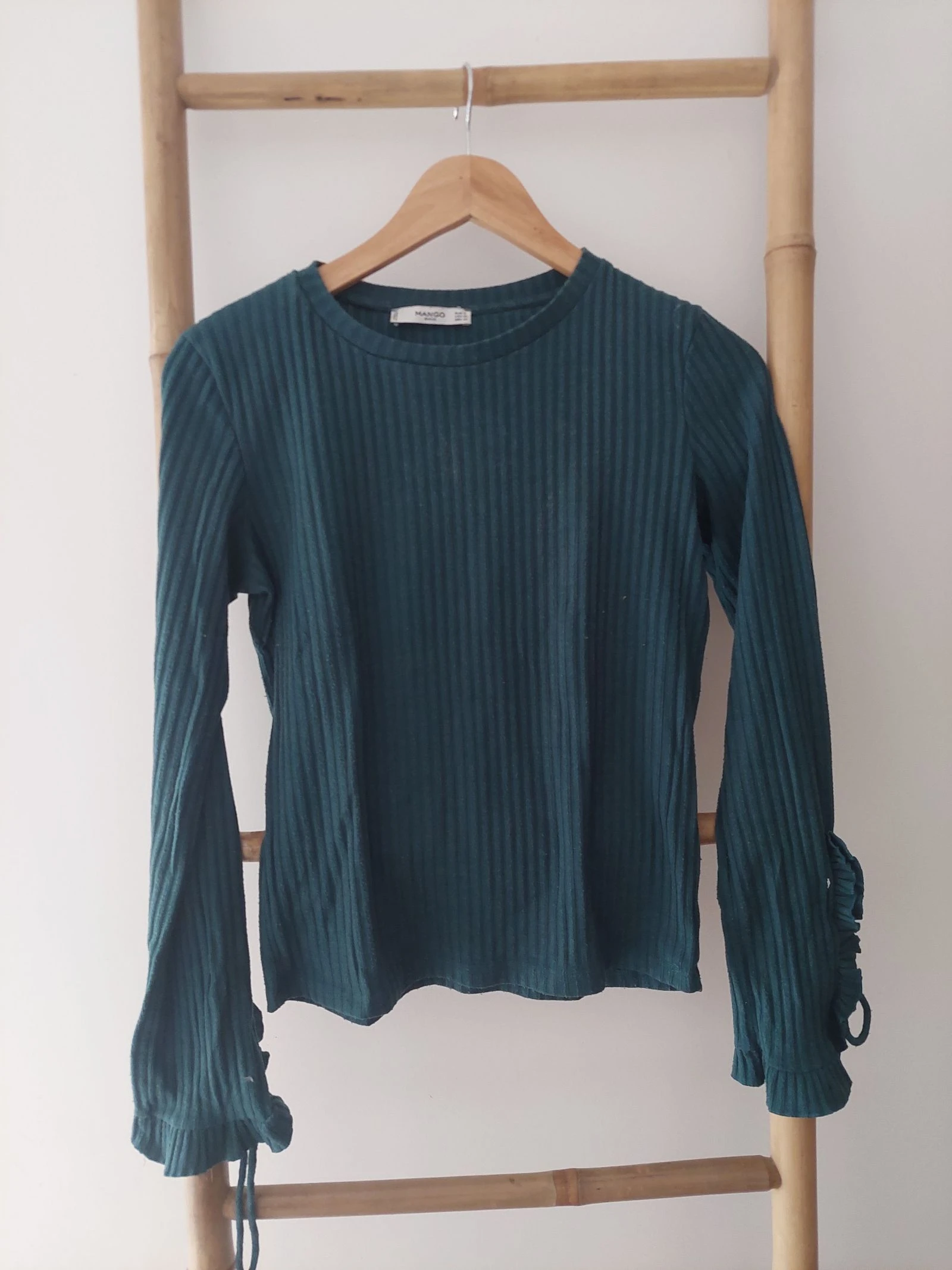Mango - Camisola canelada verde